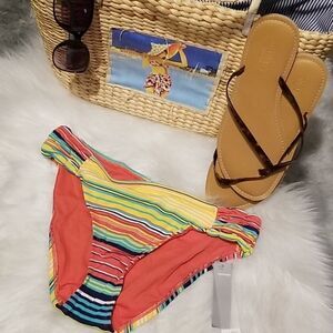 JC Penney Striped Bikini Bottom Size S NWT!!!